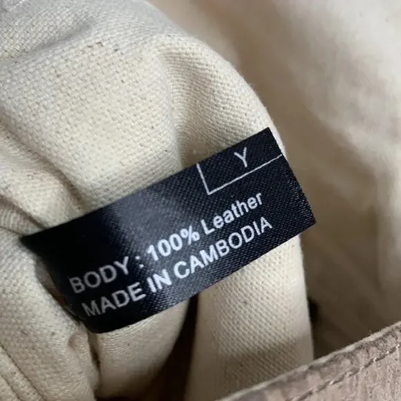 Margot Robbie Textured Leather Crossbody in Tan Gray - Picture 6 of 10